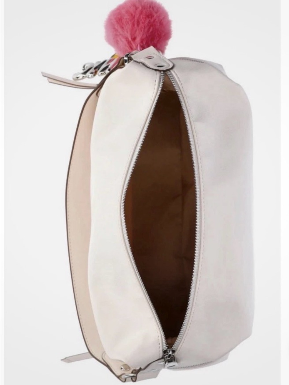 Madden NYC Cream Faux Leather Shoulder Bag Y2K Baguette Purse - Picture 4 of 14
